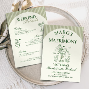 Invitación Margs and Matrimony Bachelorette Party Itinerary