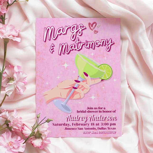 Invitación Margs and Matrimony - Bridal Shower Invitation (Margs and Matrimony - Bridal Shower Invitation)