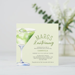 Invitación Margs and Matrimony Cocktail Bachelorette Party