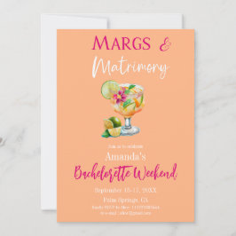 Invitación Margs and Matrimony Tequila & Fiesta Bachelorette