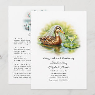 Invitación Margs Mallards y Matrimonio Divertido Lago Despedi