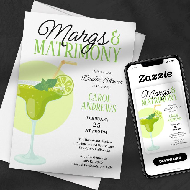 Invitación Margs & Matrimonia Tropical Green Bridal Shower (Subido por el creador)