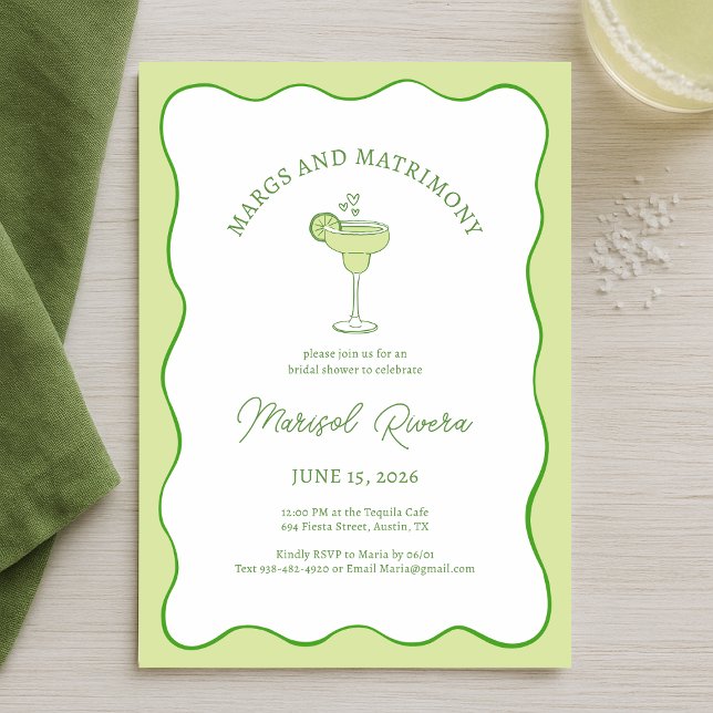 Invitación "Margs & Matrimonio" Bridal Shower Tequila Lima (Subido por el creador)