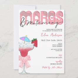 Invitación Margs & Matrimony Coquette Bow Bachelorette Party
