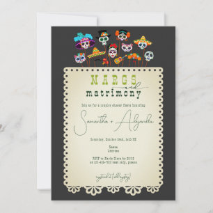 Invitación Margs & Matrimony ducha de bodas de Fiesta Mexican