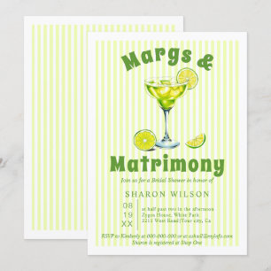 Invitación Margs & Matrimony galletitas de cóctel ducha de no