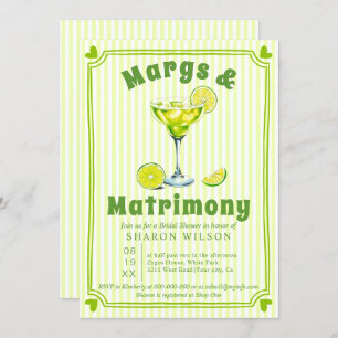 Invitación Margs & Matrimony garabatos de la ducha de novia