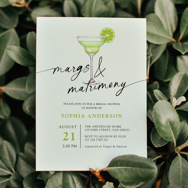 Invitación Margs & Matrimony Green Lime Bridal Shower (Subido por el creador)