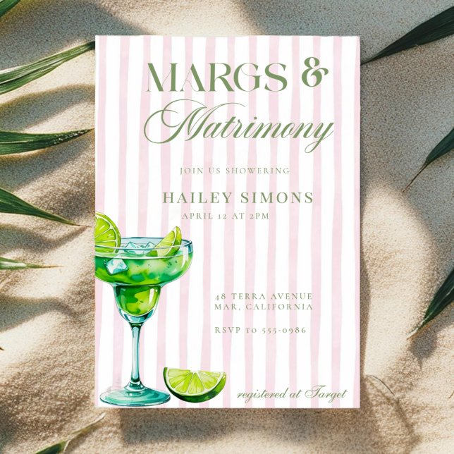 Invitación Margs & Matrimony Lime Margarita Bridal Shower (Subido por el creador)