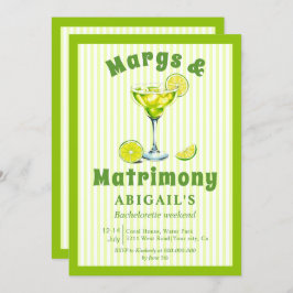 Invitación Margs & Matrimony lime verde soltera fin de semana