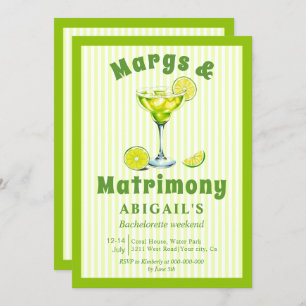 Invitación Margs & Matrimony lime verde soltera fin de semana