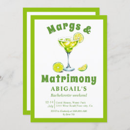 Invitación Margs & Matrimony lime verde soltera fin de semana