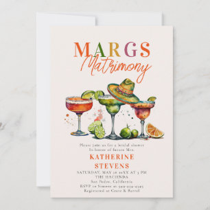 Invitación Margs Matrimony Margaritas Cocktails Bridal Shower