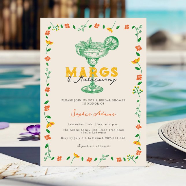 Invitación Margs & Matrimony Margaritas Coctail Bridal Shower (Subido por el creador)