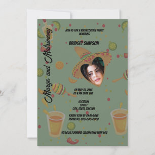 Invitación margs verdes mexicanas y foto matrimonial de Bache
