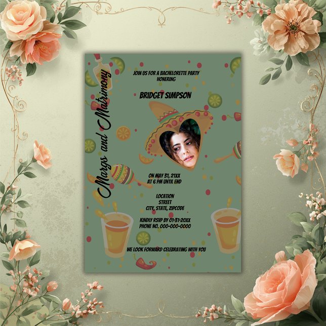 Invitación margs verdes mexicanas y foto matrimonial de Bache (Subido por el creador)