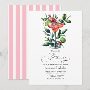 Invitación Margs y Matrimonio Margarita Fiesta de Despedida d