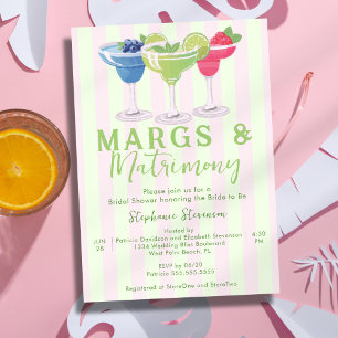 Invitación Margs y Matrimonio Rosa Menta Verde Despedida de S
