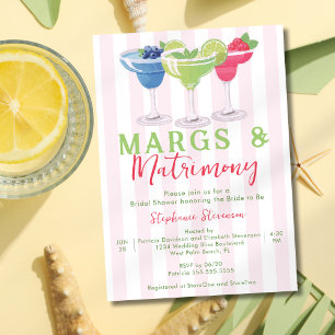 Invitación Margs y Matrimonio Trío de Margarita Desayuno Nupc