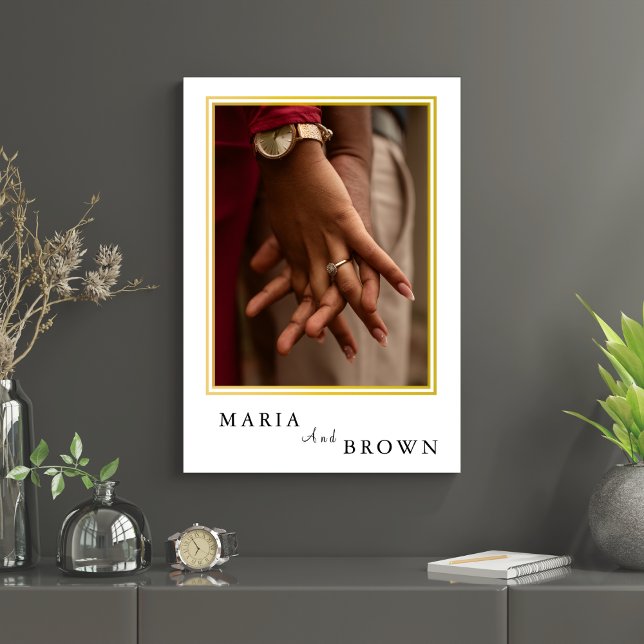 Invitación "Maria & Brown" Modern Minimalist Wedding |Elegant (Minimalist photo wedding invitation)
