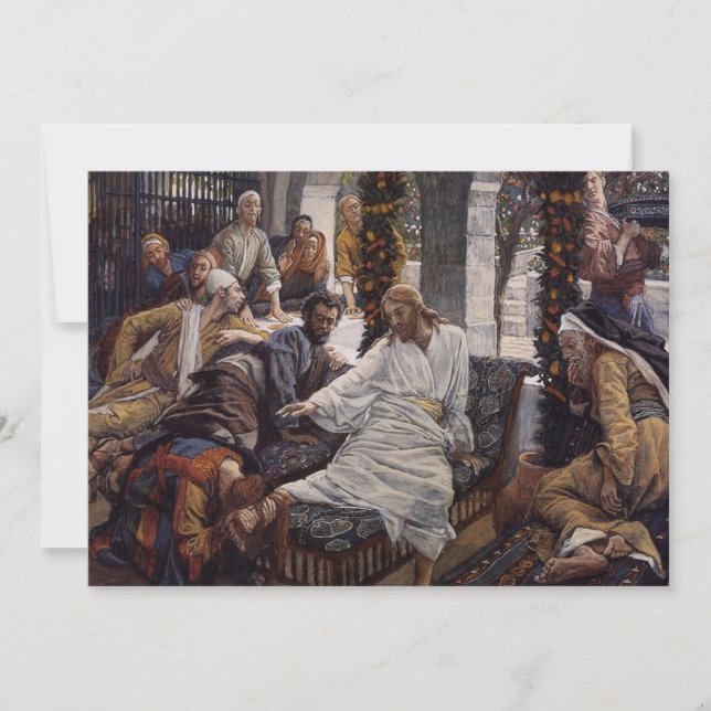 Invitación María lavando los pies de Jesús (Anverso)