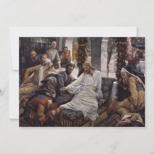 Invitación María lavando los pies de Jesús