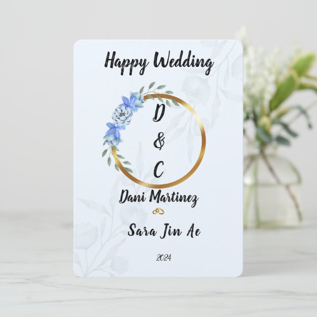 Invitación  Mariages Happy Wedding (Anverso de pie)