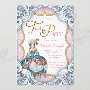 Invitación Marie Antoinette Birthday Tea Fiesta
