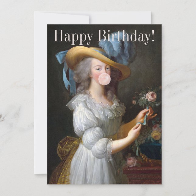 Invitación Marie Antoinette Blowing Bubble gum (Anverso)