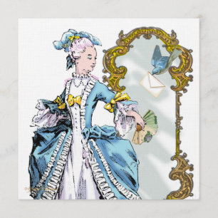 Invitación Marie Antoinette Bluebird & Mirror