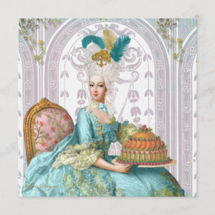 Invitación Marie Antoinette Déjenlos comer pastel