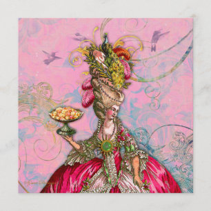 Invitación Marie Antoinette Déjenlos comer pastel
