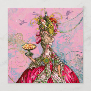Invitación Marie Antoinette Déjenlos comer pastel