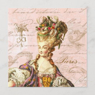 Invitación Marie Antoinette Déjenlos comer pastel