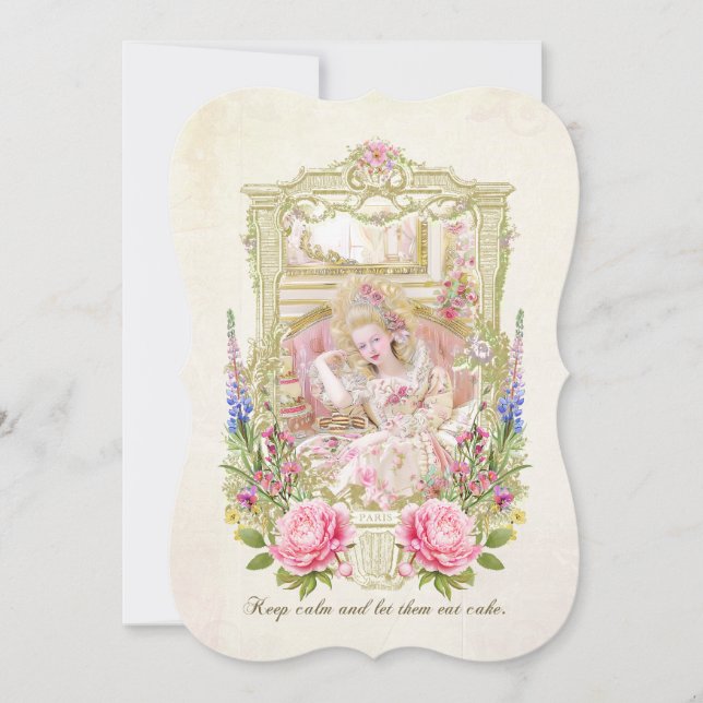 Invitación Marie Antoinette let them eat cake invitation (Anverso)