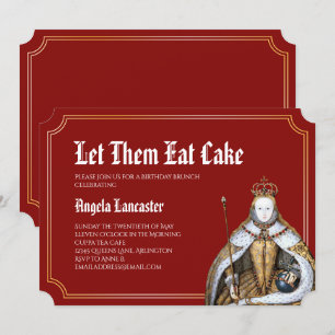 Invitación Marie Antoinette Red Birthday Brunch Fiesta