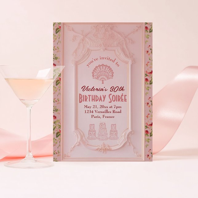 Invitación Marie Antoinette Rococo Coquette Fiesta de Cumplea (Subido por el creador)