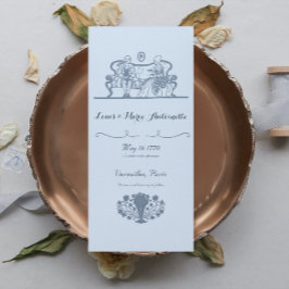 Invitación Marie Antoinette Rococo Dusty Blue Boda