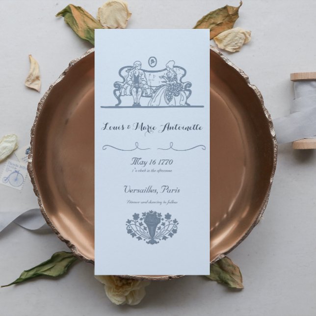 Invitación Marie Antoinette Rococo Dusty Blue Boda (Subido por el creador)