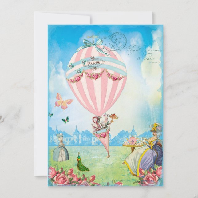 Invitación Marie Antoinette Tea en Versailles Lawn Fiesta (Anverso)