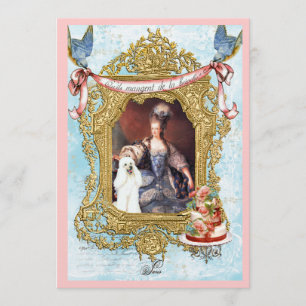 Invitación Marie Antoinette & White Poodle