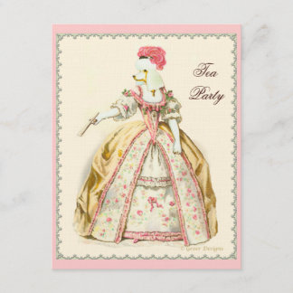 Invitación Marie Antoinette White Poodle con ventilador