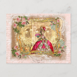 Invitación Marie Antonieta Fiesta en rosa en Versalles