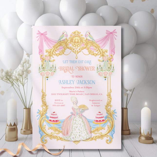Invitación Marie Antoniette Let them eat cake Bridal Shower (Subido por el creador)