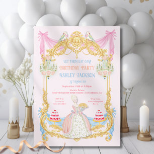 Invitación Marie Antoniette Que coman pastel Fiesta de cumple