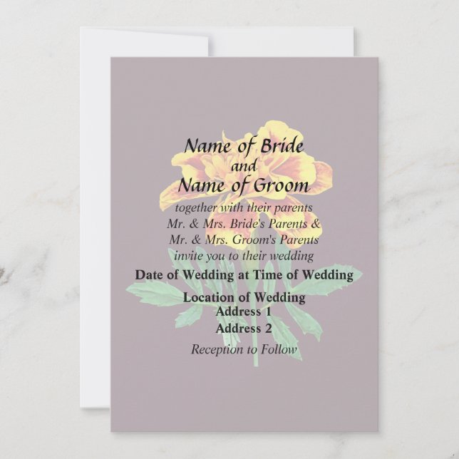 Invitación Marigold francés (Anverso)