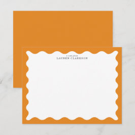 Invitación Marigold Orange Wavy Frame Note Card