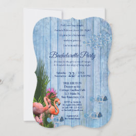 Invitación Marina - Bachillerato de agua azul y flamencos ros