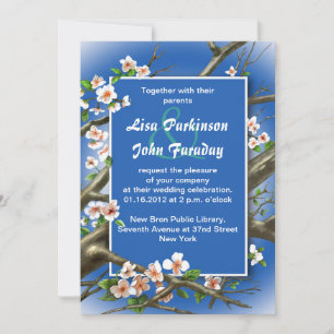 Invitación marina - boda de flores blancas