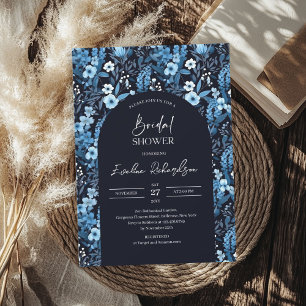 Invitación Marina de la acuarela del arco de Boho y flores si